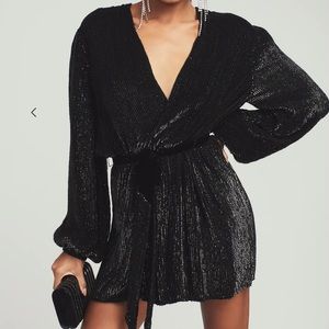 With tags Retrofete GABRIELLE SEQUIN ROBE in black